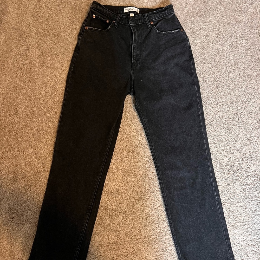 Abercrombie & Fitch Black Straight Leg Denim
